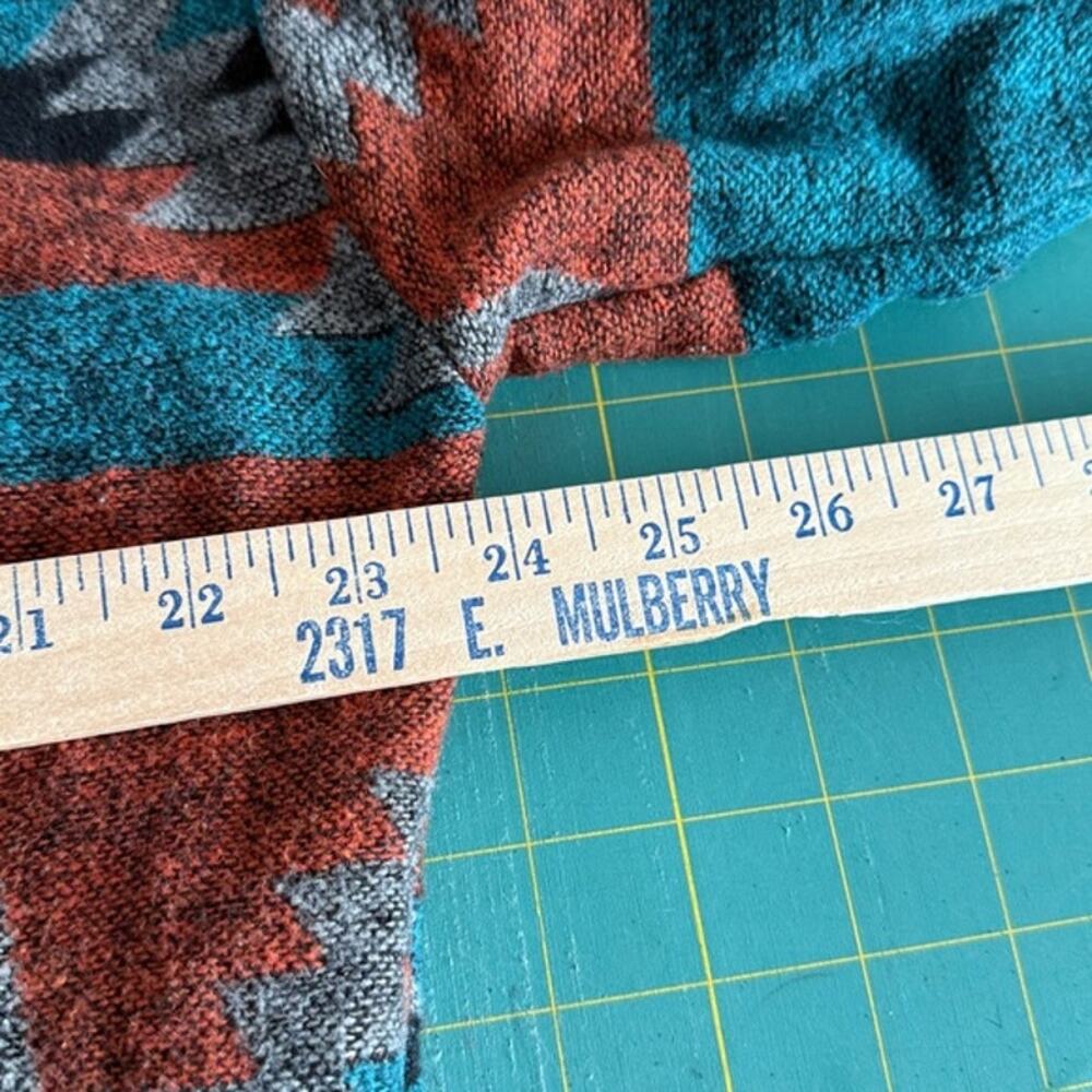 Blue B Western Aztec Button Front Rust Turquoise … - image 5